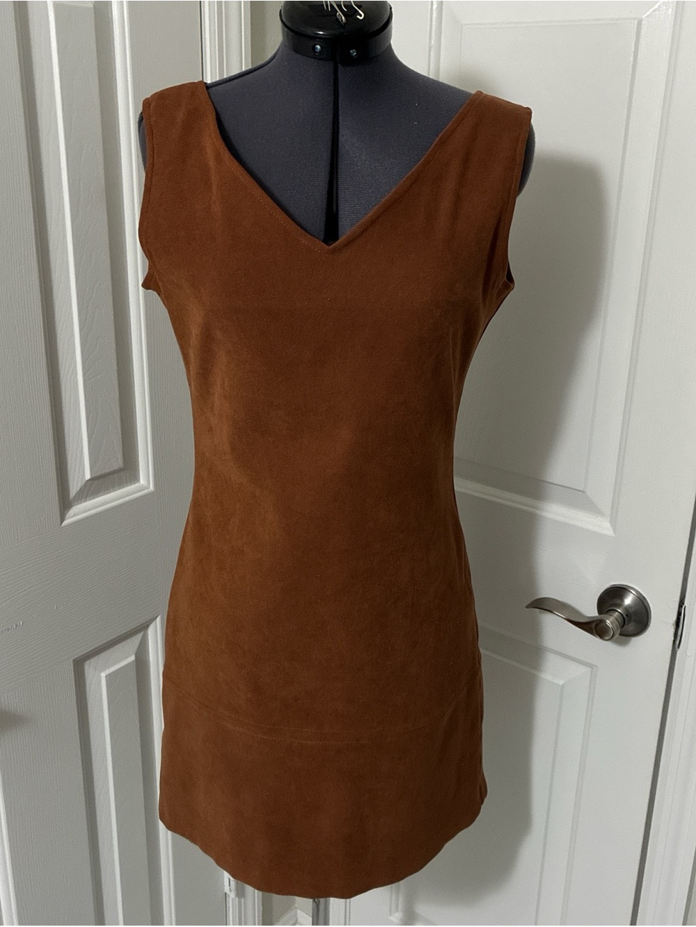Biba vintage brown v-neck mini dress